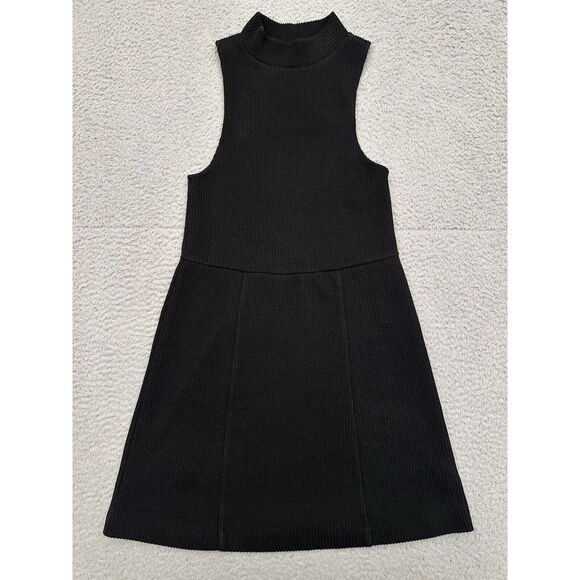 Free People Dresses & Skirts - Free People Mary Jane Halter Top Mock Neck Dress Women's Small Black Ribbed‎